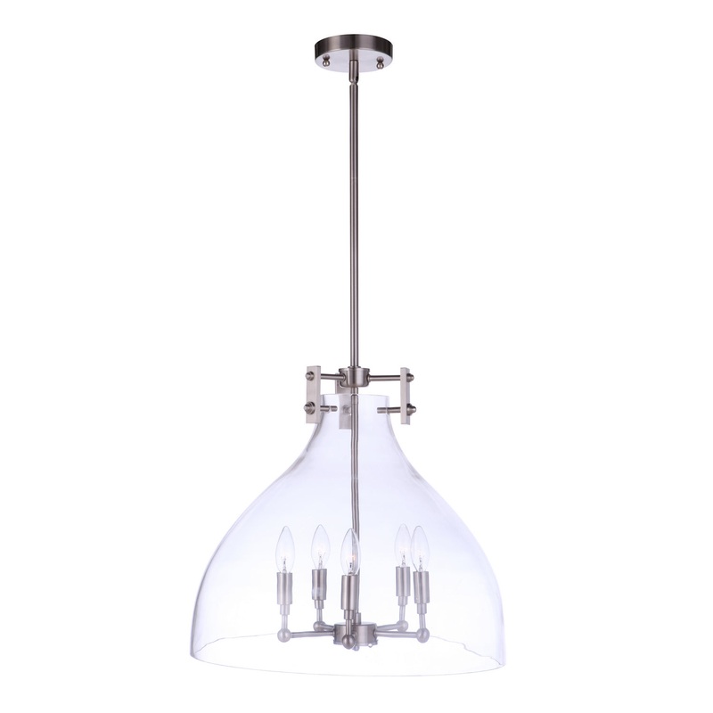 Chardonnay Five Light Pendant in Brushed Polished Nickel