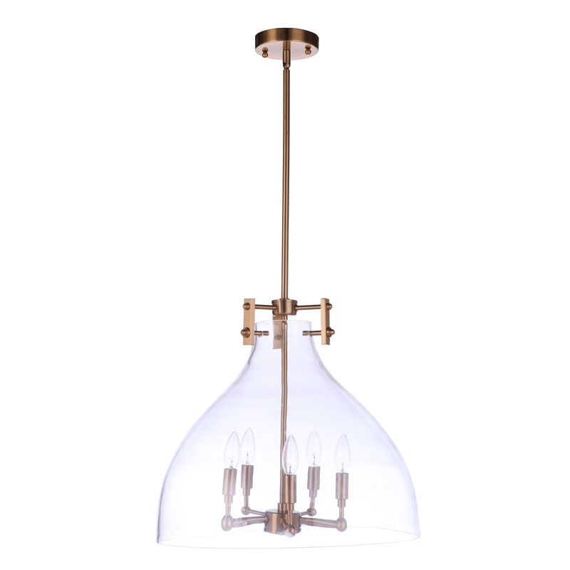 Chardonnay Five Light Pendant in Satin Brass