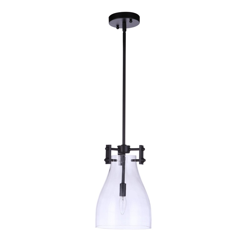 Chardonnay One Light Mini Pendant in Flat Black