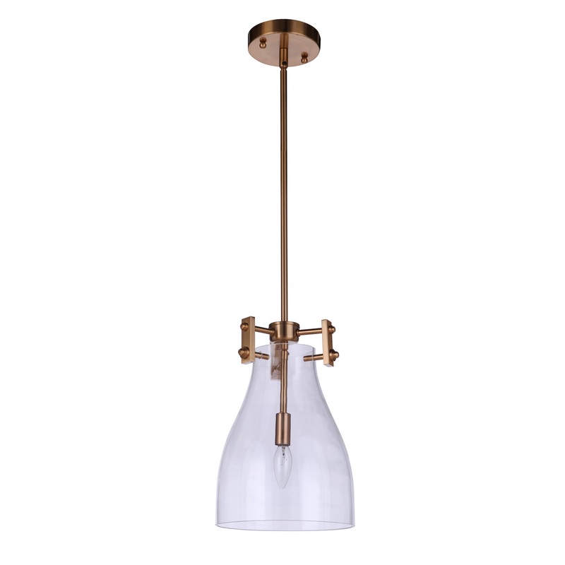Chardonnay One Light Mini Pendant in Satin Brass