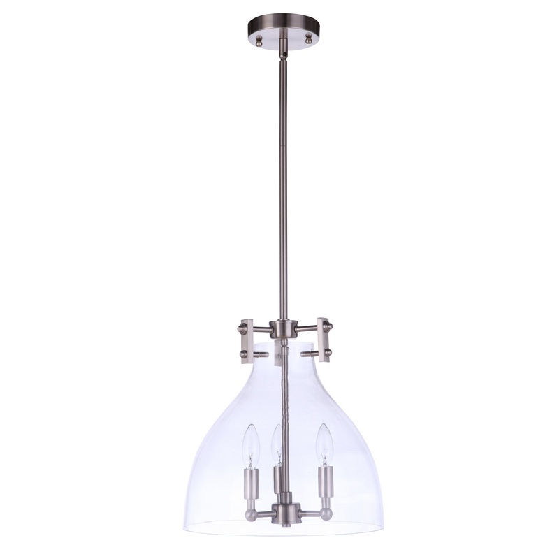Chardonnay Three Light Pendant in Brushed Polished Nickel