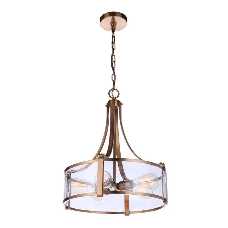 Elliot Five Light Pendant in Satin Brass