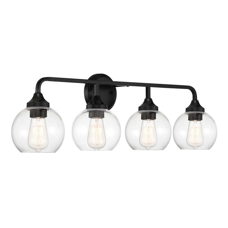 Glenda Four Light Vanity in Flat Black
