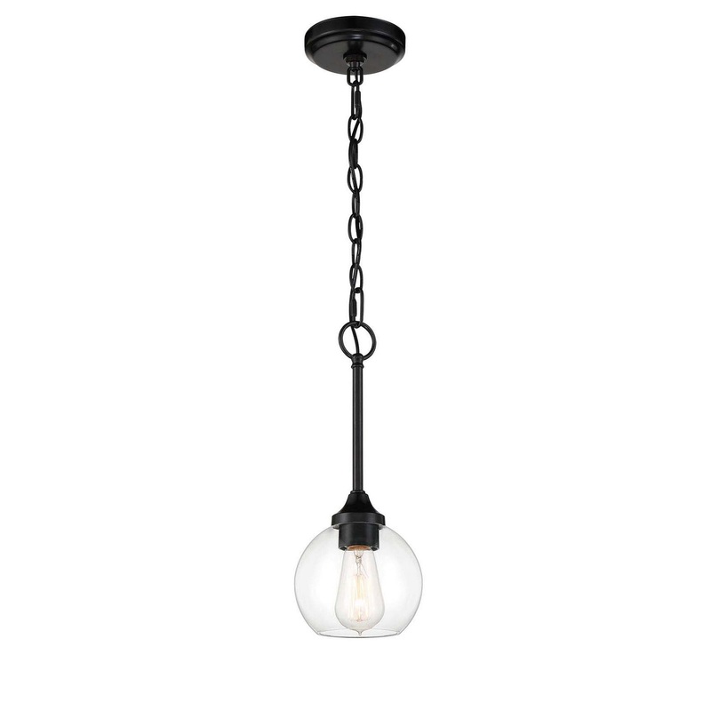 Glenda One Light Mini Pendant in Flat Black