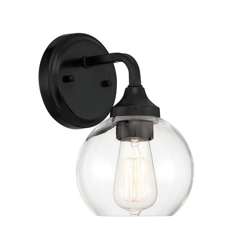 Glenda One Light Wall Sconce in Flat Black