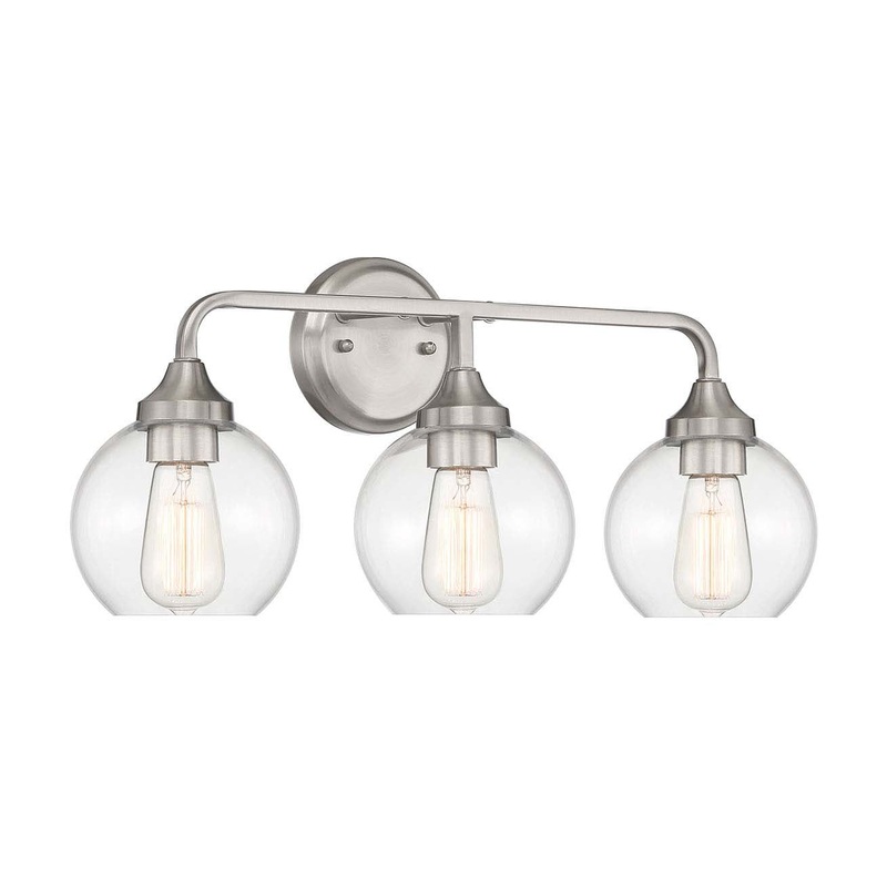 Glenda Three Light Vanity in Brushed Polished Nickel