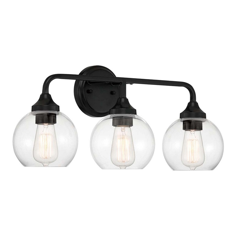 Glenda Three Light Vanity in Flat Black
