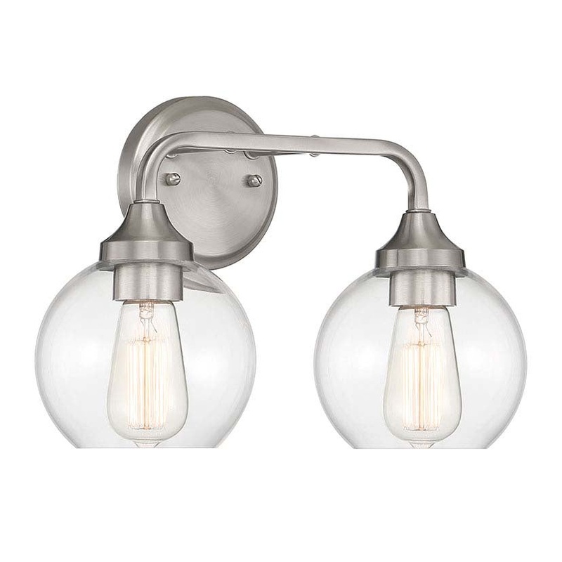 Glenda Two Light Vanity in Brushed Polished Nickel