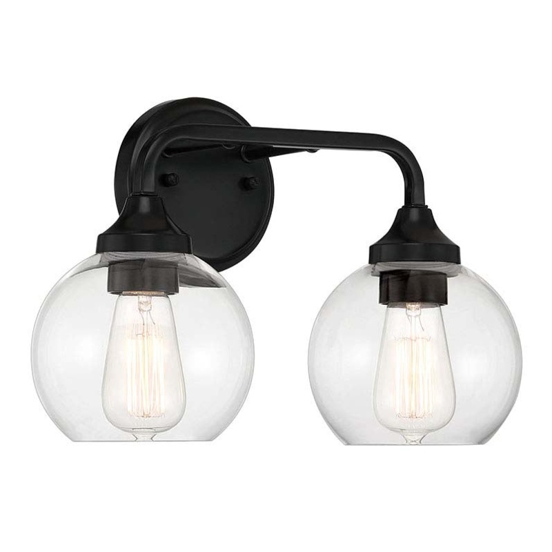 Glenda Two Light Vanity in Flat Black
