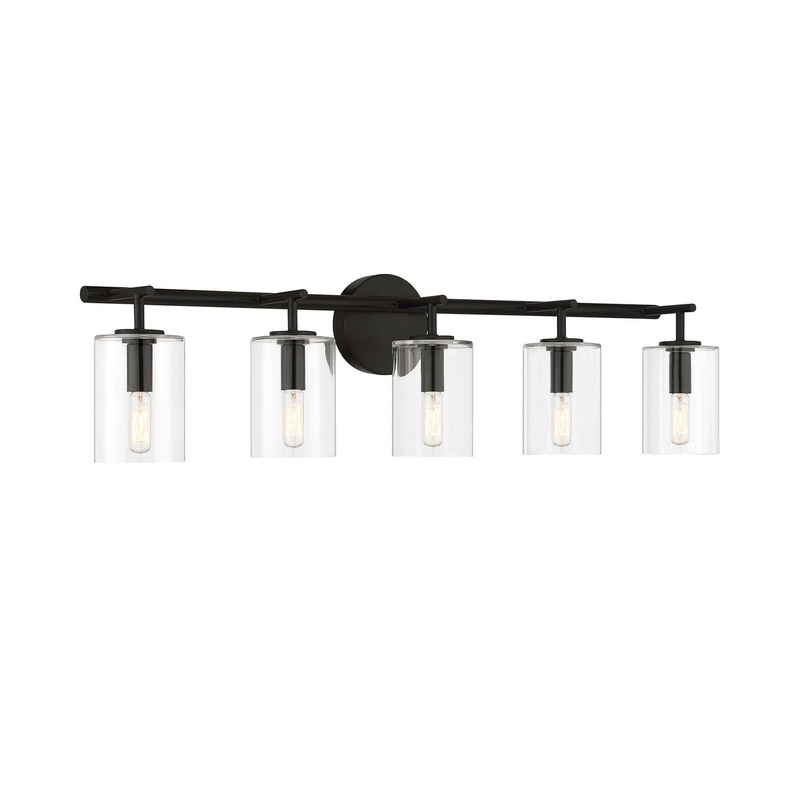Hailie Five Light Vanity in Flat Black