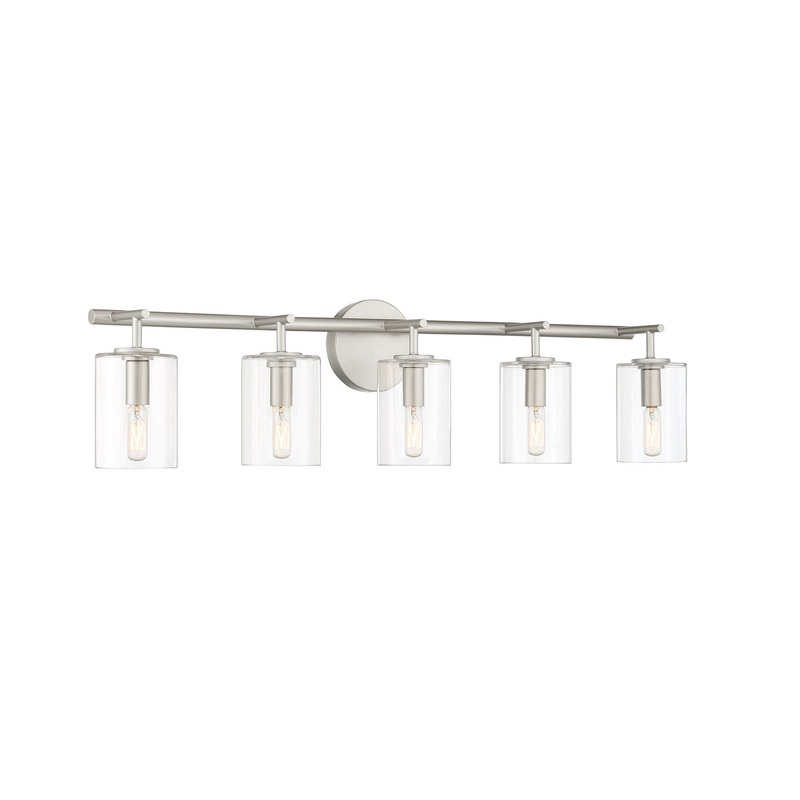 Hailie Five Light Vanity in Satin Nickel