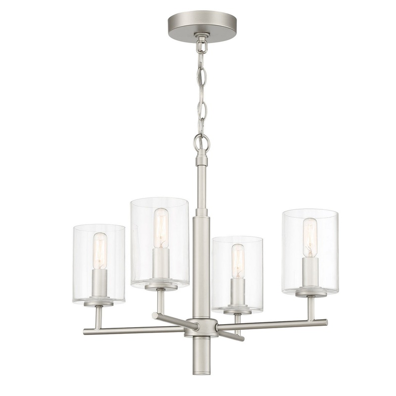 Hailie Four Light Chandelier in Satin Nickel
