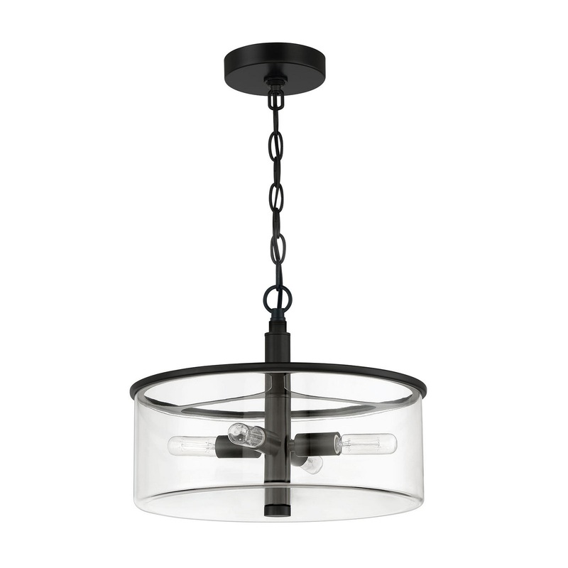 Hailie Four Light Convertible Semi Flush in Flat Black