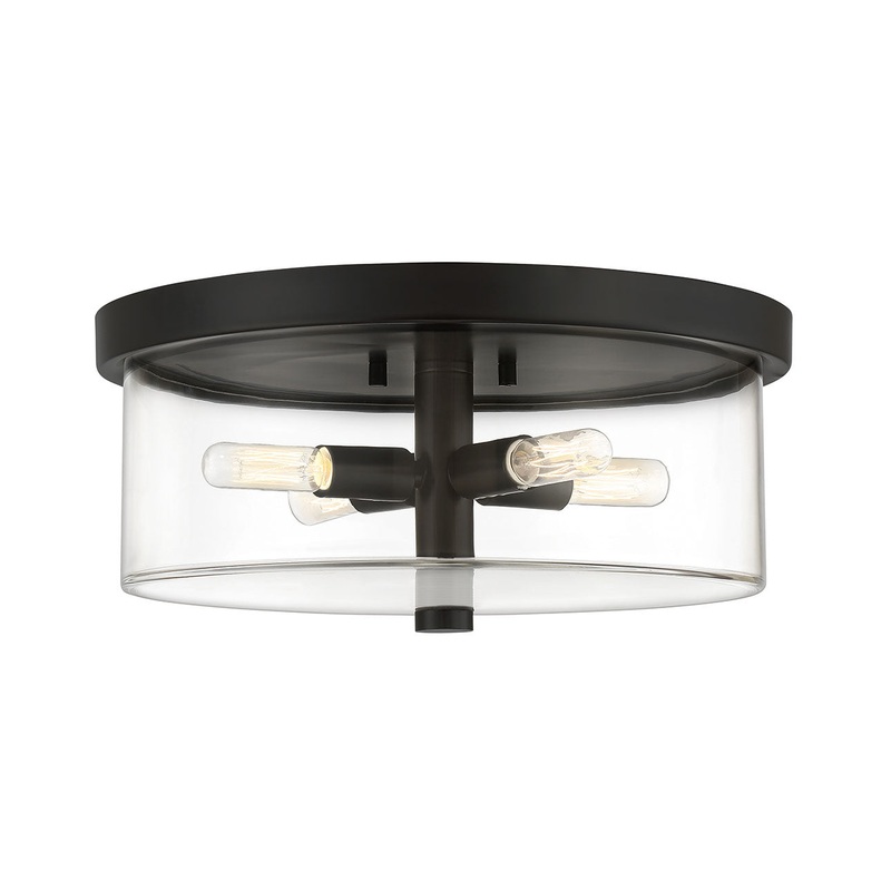 Hailie Four Light Flushmount in Flat Black