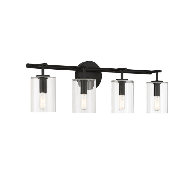 Hailie Four Light Vanity in Flat Black