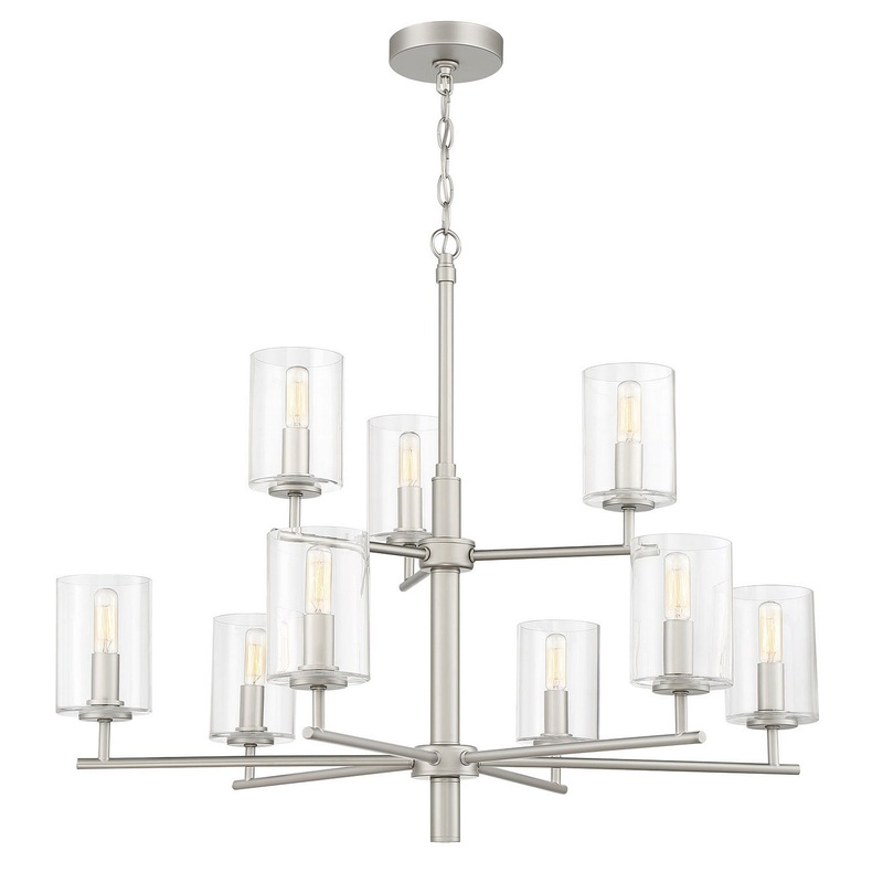 Hailie Nine Light Chandelier in Satin Nickel