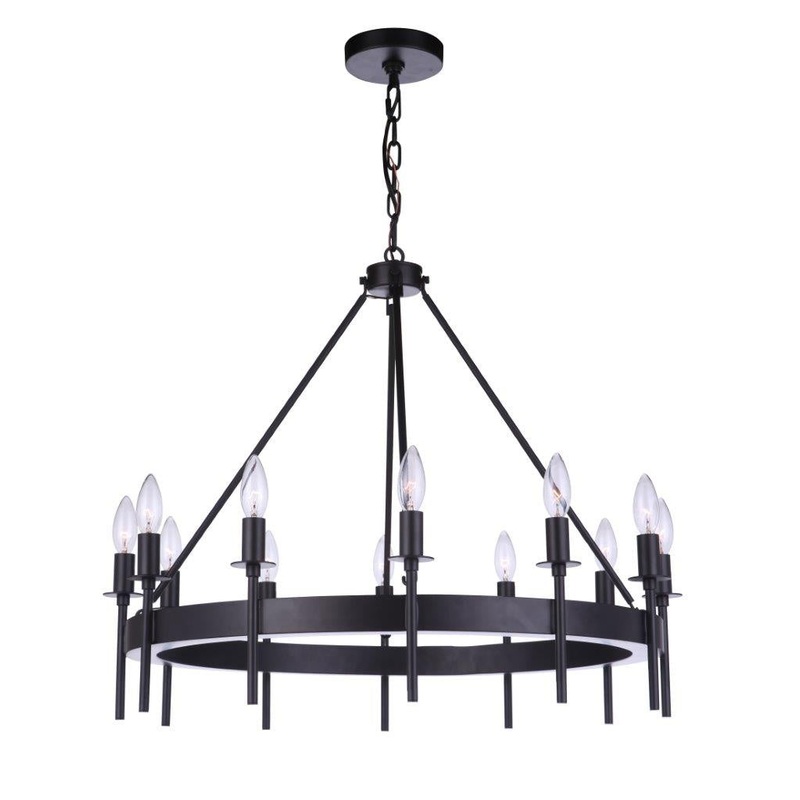 Larrson 12 Light Chandelier in Flat Black