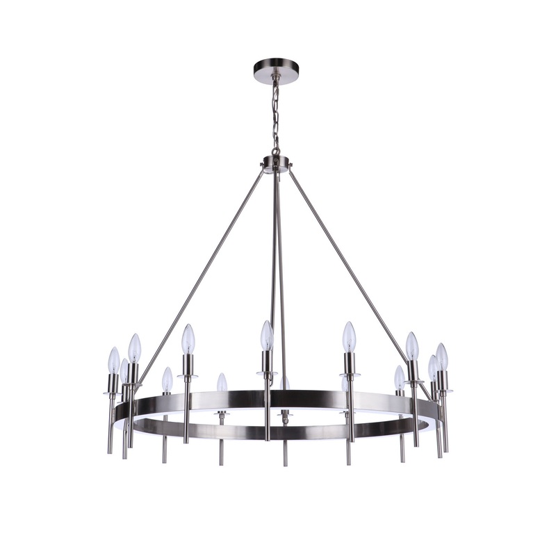 Larrson 14 Light Chandelier in Brushed Polished Nickel