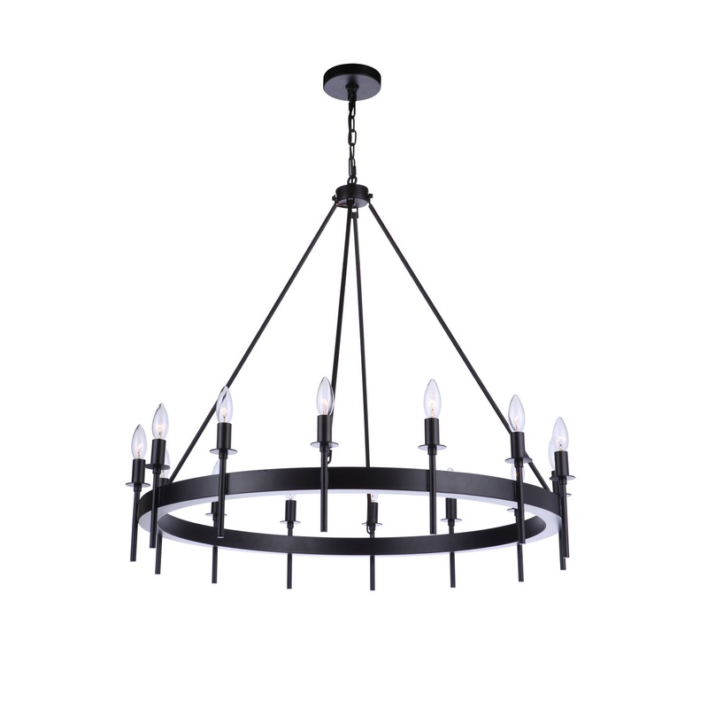 Larrson 14 Light Chandelier in Flat Black