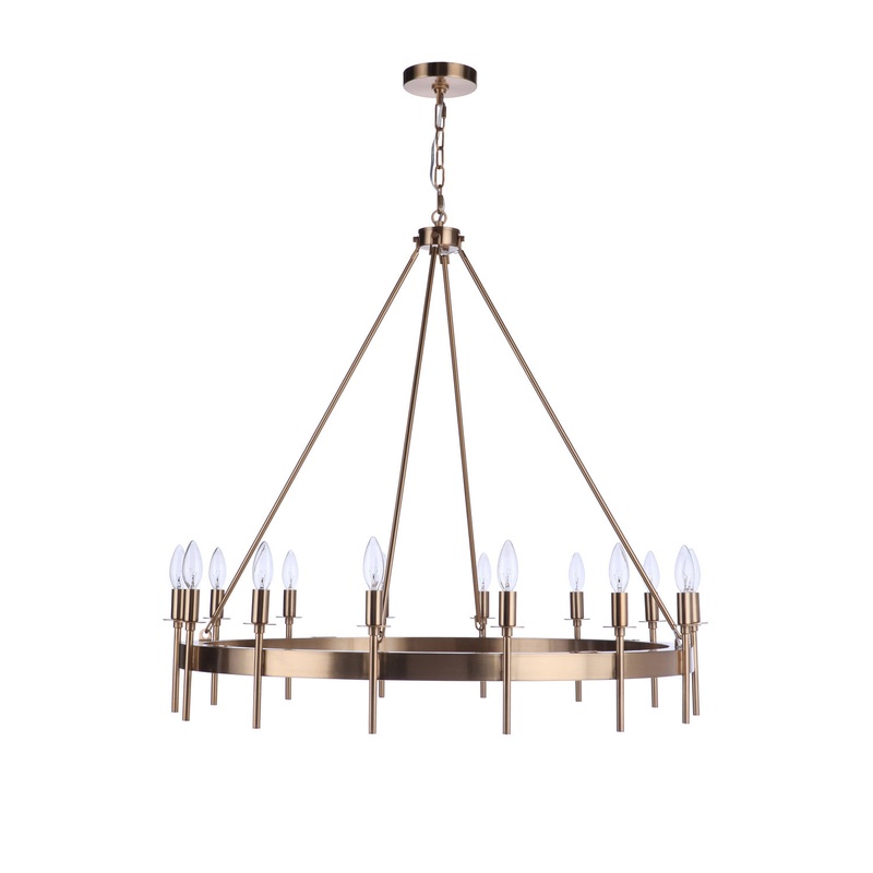 Larrson 14 Light Chandelier in Satin Brass