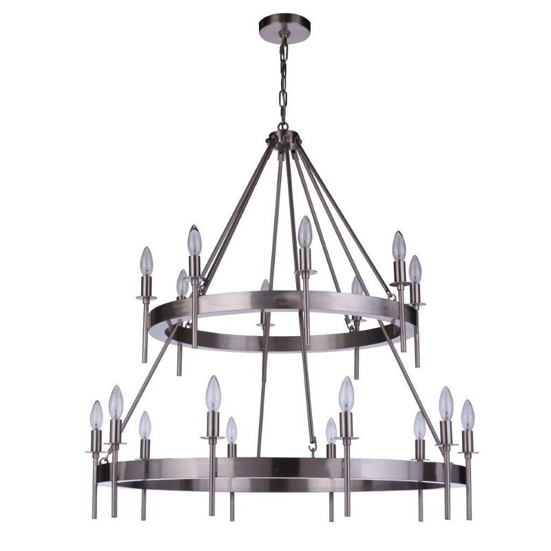 Larrson 18 Light Chandelier in Brushed Polished Nickel