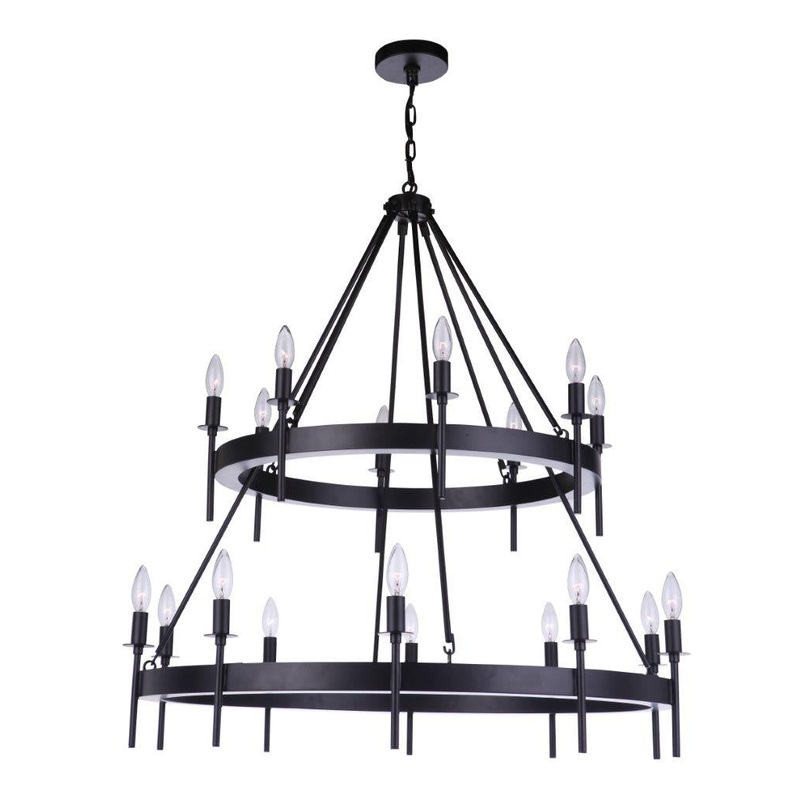 Larrson 18 Light Chandelier in Flat Black
