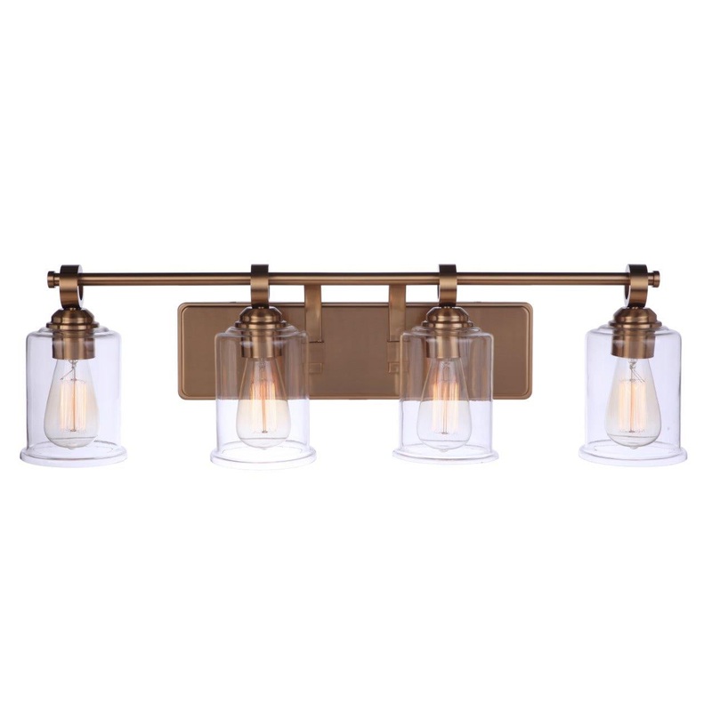 Romero Four Light Vanity in Satin Brass