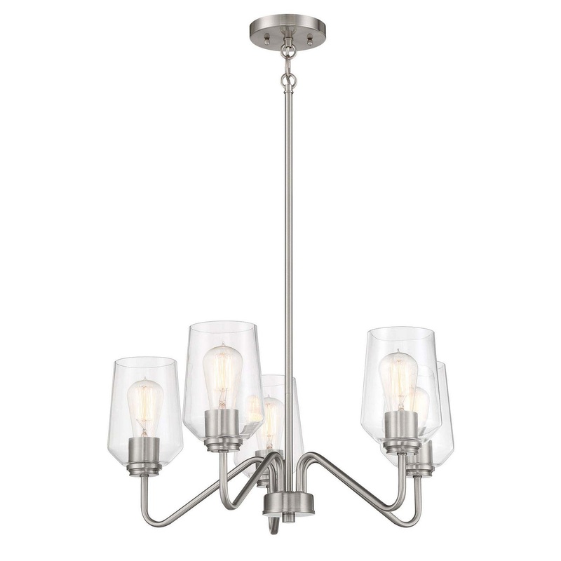 Shayna Five Light Chandelier in Brushed Polished Nickel