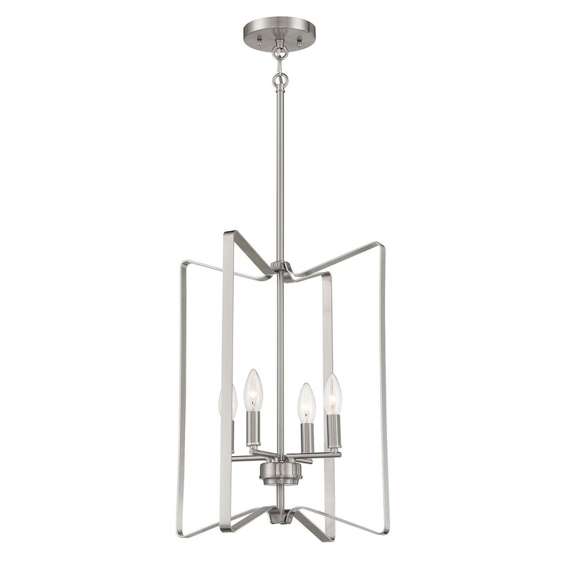 Shayna Four Light Foyer Pendant in Brushed Polished Nickel