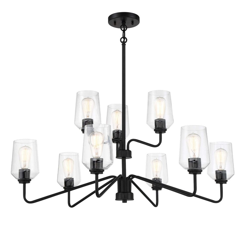 Shayna Nine Light Chandelier in Flat Black