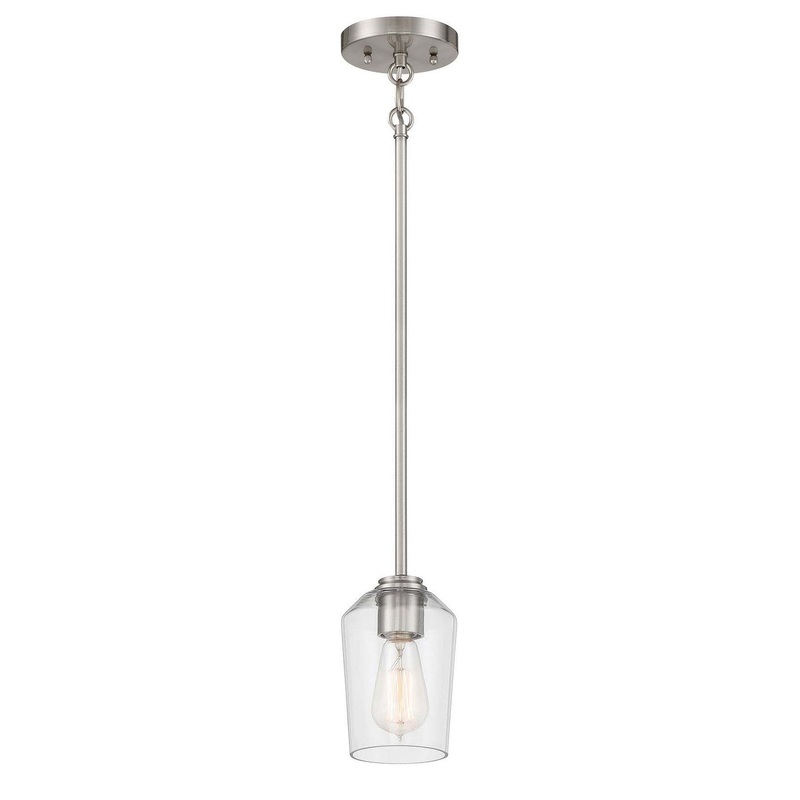 Shayna One Light Mini Pendant in Brushed Polished Nickel