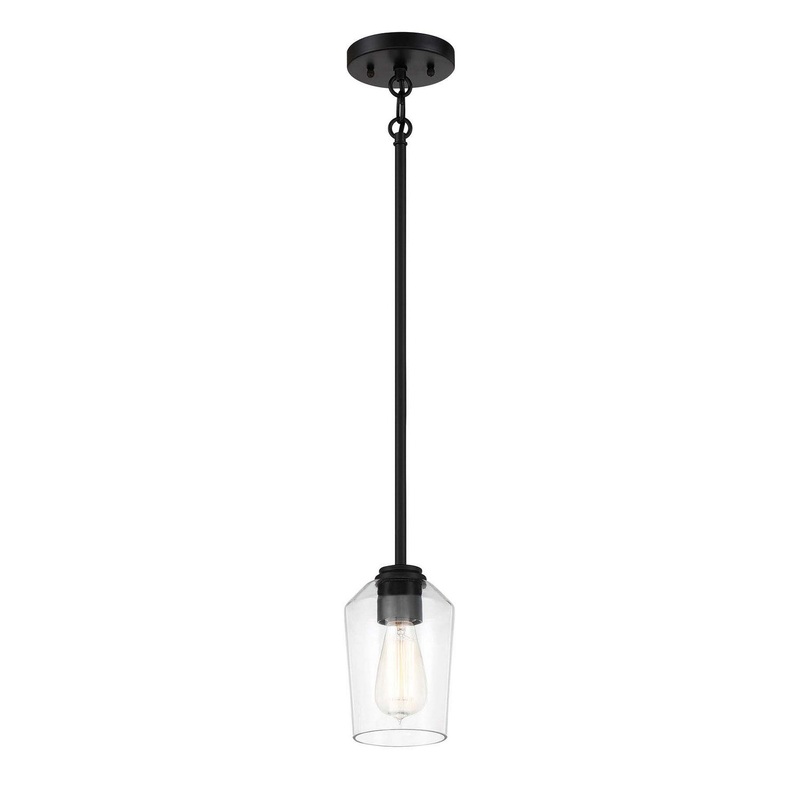 Shayna One Light Mini Pendant in Flat Black