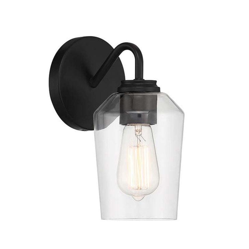 Shayna One Light Wall Sconce in Flat Black