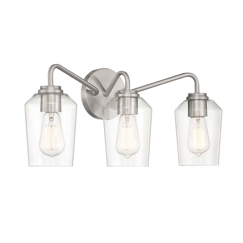 Shayna Three Light Vanity in Brushed Polished Nickel