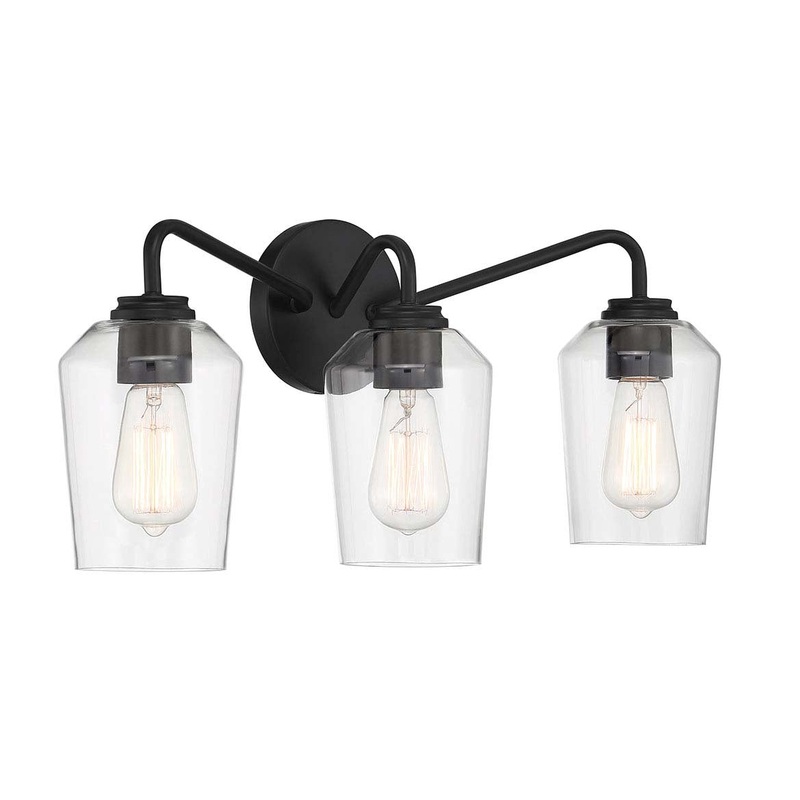Shayna Three Light Vanity in Flat Black