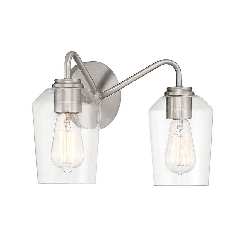 Shayna Two Light Vanity in Brushed Polished Nickel