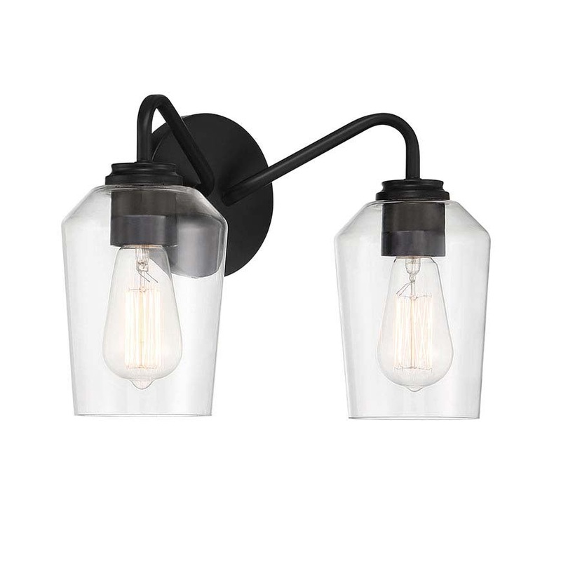 Shayna Two Light Vanity in Flat Black