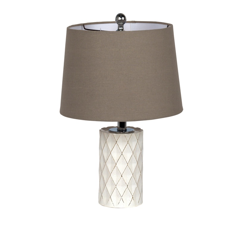 Table Lamp One Light Table Lamp in White glass gilded