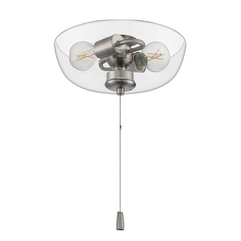 Universal Light Kits Two Light Fan Light Kit in Brushed Polished Nickel
