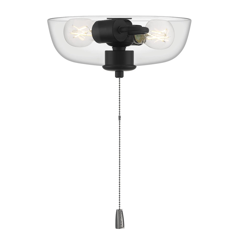 Universal Light Kits Two Light Fan Light Kit in Flat Black