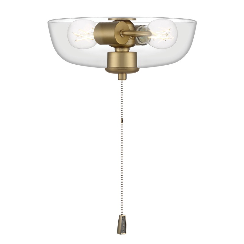 Universal Light Kits Two Light Fan Light Kit in Satin Brass