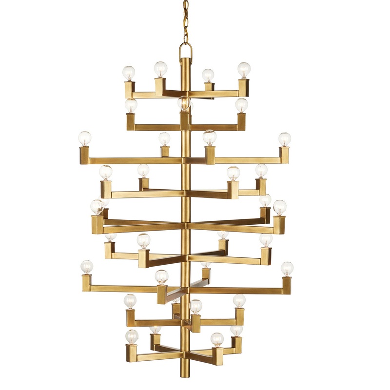 36 Light Chandelier in Brass