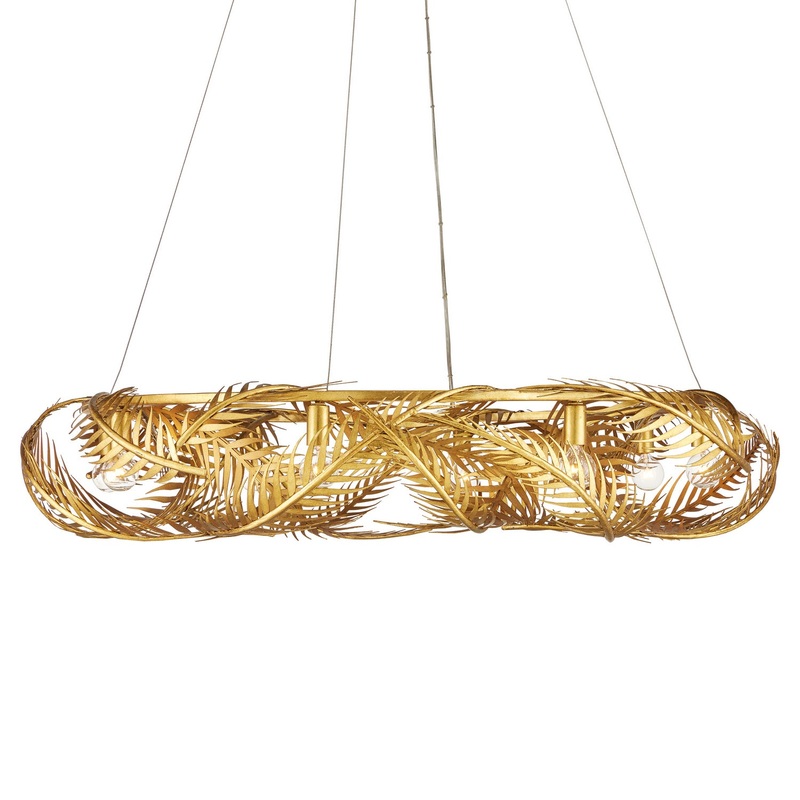 Aviva Stanoff Eight Light Chandelier in Gold Leaf/Painted Gold