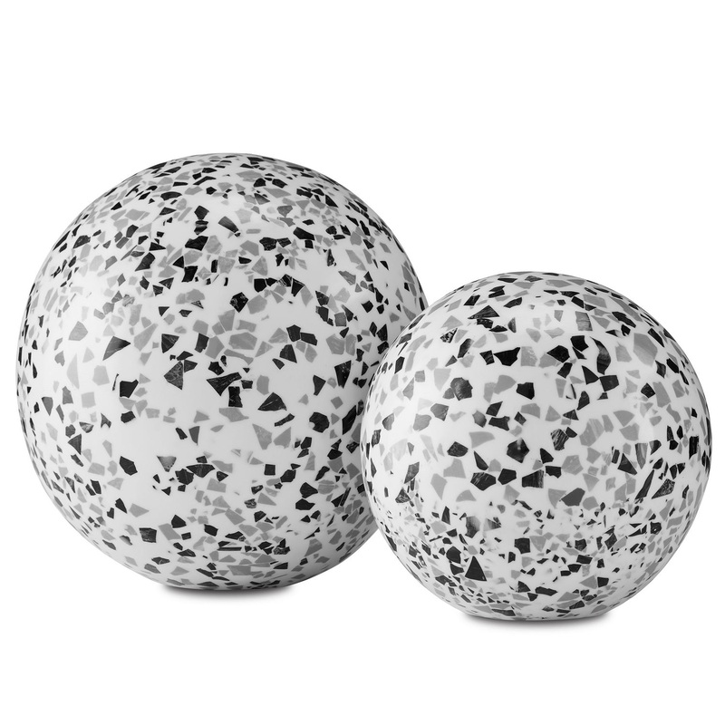 Ball Set of 2 in Black/White/Gray