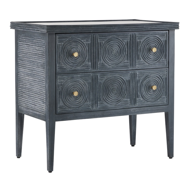 Chest in Vintage Navy/Brushed Brass/Clear