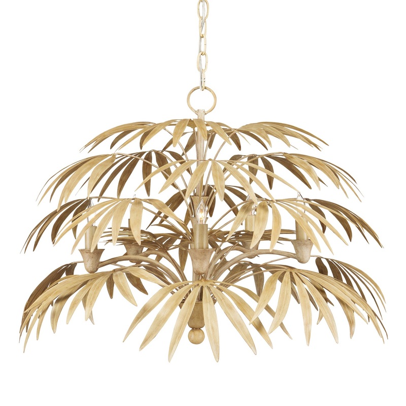 Five Light Chandelier in Coco Cream