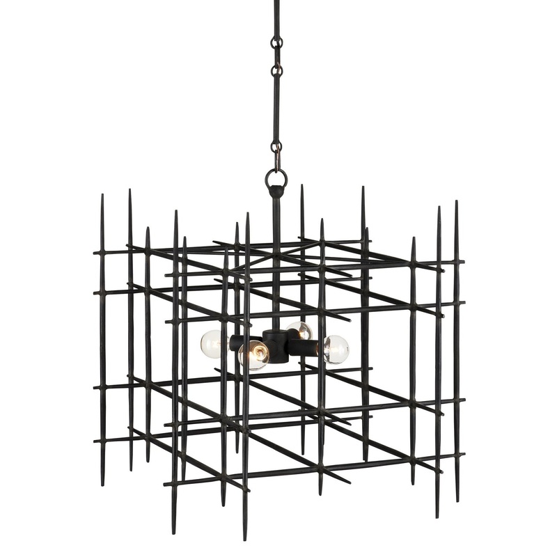 Four Light Chandelier in Blacksmith