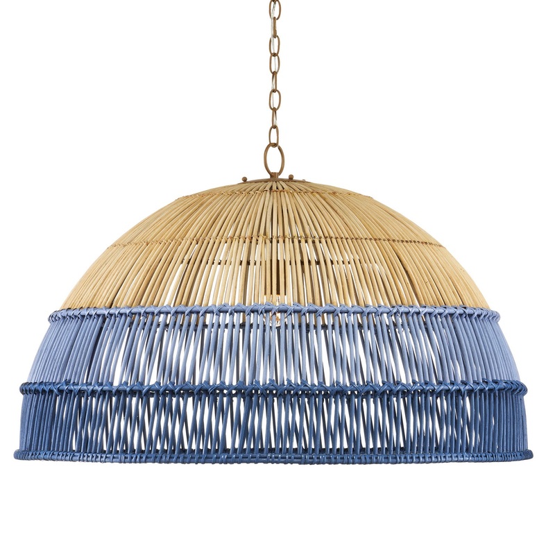 Hiroshi Koshitaka One Light Pendant in Khaki/Cornflower Blue/Bluebonnet