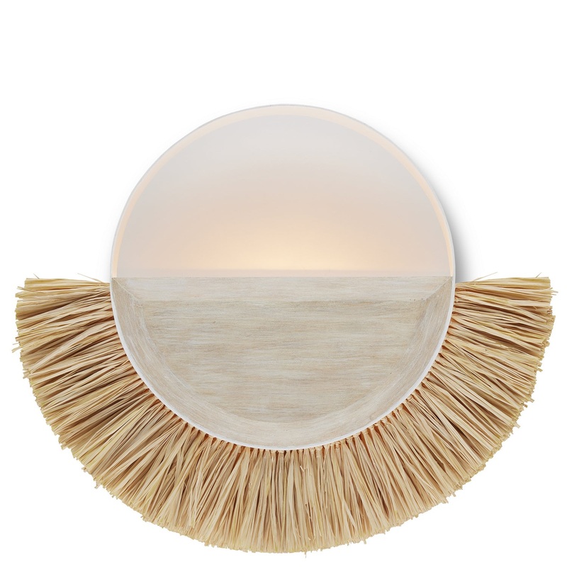 Jamie Beckwith One Light Wall Sconce in Sugar White/Sandstone/Natural