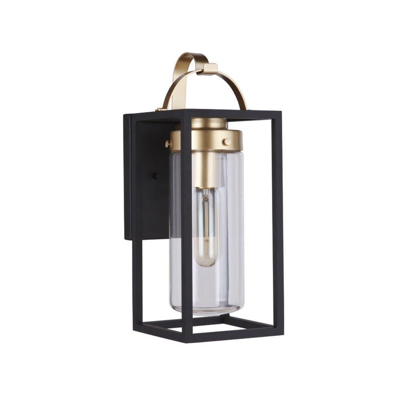 Neo One Light Outdoor Lantern in Midnight Satin Brass